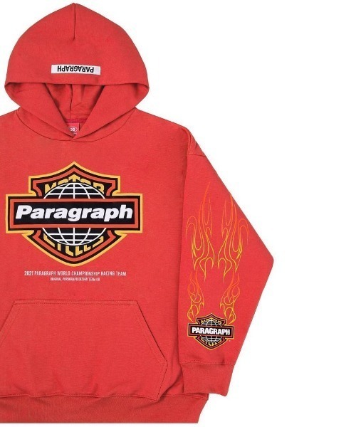Paragraph（パラグラフ）の「A'GEM/9 × .kom『paragraph/パラグラフ』バイカーグラフィックプルオーバーパーカー/BikerGraphic PulloverHoodie（パーカー・メンズ・ライトグレー/ブラック/ブラウン/レッド/ブルー・FREE）」の5枚目の写真