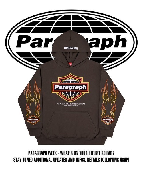 Paragraph（パラグラフ）の「A'GEM/9 × .kom『paragraph/パラグラフ』バイカーグラフィックプルオーバーパーカー/BikerGraphic PulloverHoodie（パーカー・メンズ・ライトグレー/ブラック/ブラウン/レッド/ブルー・FREE）」の6枚目の写真