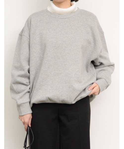 Re:EDIT（リエディ）の「USAコットン裏起毛サイドリブスウェット（スウェット・レディース・アイボリー/ベージュ/モカ/杢グレー/ブラック・LARGE/MEDIUM）」の3枚目の写真