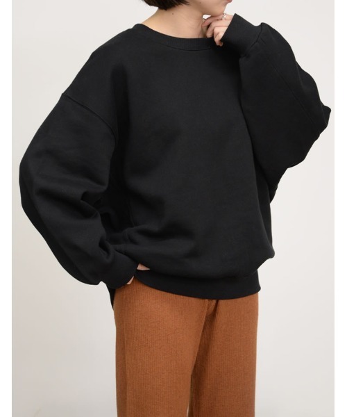 Re:EDIT（リエディ）の「USAコットン裏起毛サイドリブスウェット（スウェット・レディース・アイボリー/ベージュ/モカ/杢グレー/ブラック・LARGE/MEDIUM）」の2枚目の写真