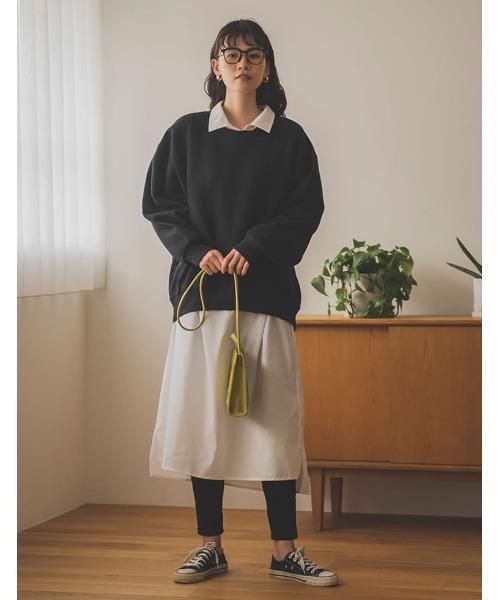 Re:EDIT（リエディ）の「USAコットン裏起毛サイドリブスウェット（スウェット・レディース・アイボリー/ベージュ/モカ/杢グレー/ブラック・LARGE/MEDIUM）」の8枚目の写真