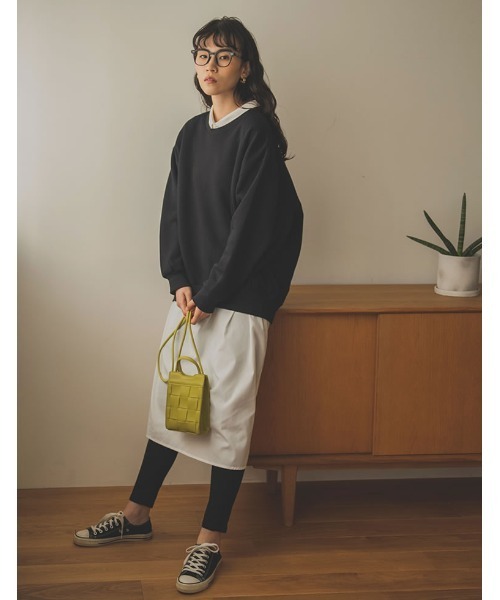 Re:EDIT（リエディ）の「USAコットン裏起毛サイドリブスウェット（スウェット・レディース・アイボリー/ベージュ/モカ/杢グレー/ブラック・LARGE/MEDIUM）」の9枚目の写真