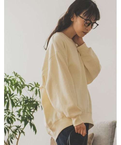 Re:EDIT（リエディ）の「USAコットン裏起毛サイドリブスウェット（スウェット・レディース・アイボリー/ベージュ/モカ/杢グレー/ブラック・LARGE/MEDIUM）」の10枚目の写真