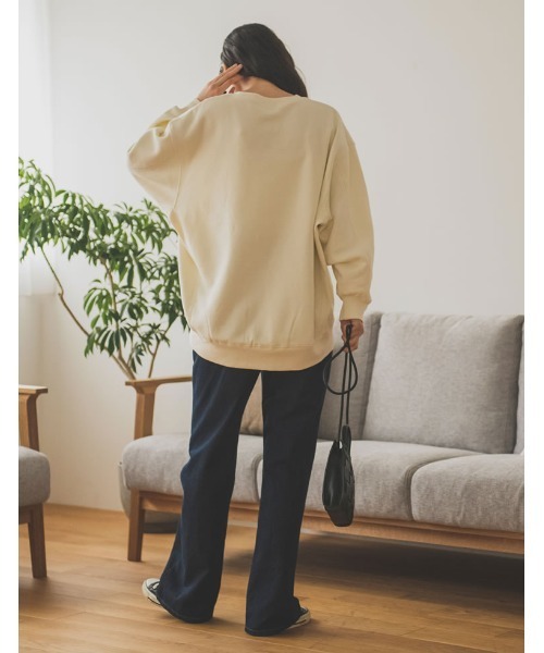 Re:EDIT（リエディ）の「USAコットン裏起毛サイドリブスウェット（スウェット・レディース・アイボリー/ベージュ/モカ/杢グレー/ブラック・LARGE/MEDIUM）」の13枚目の写真