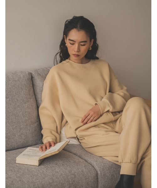 Re:EDIT（リエディ）の「USAコットン裏起毛サイドリブスウェット（スウェット・レディース・アイボリー/ベージュ/モカ/杢グレー/ブラック・LARGE/MEDIUM）」の15枚目の写真