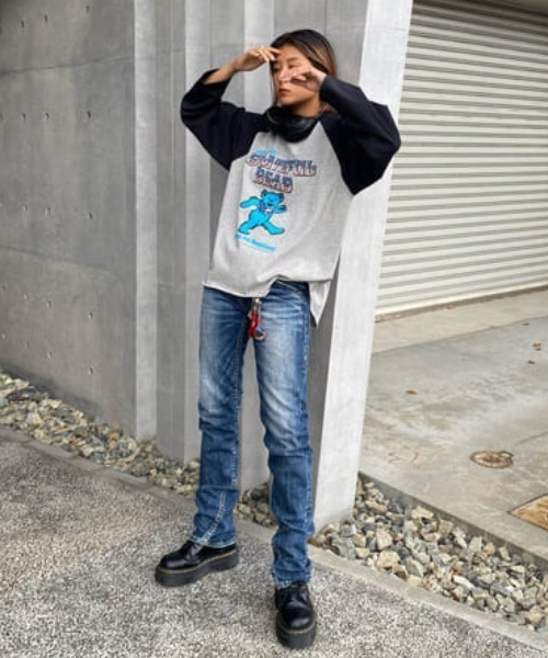 セール Grateful Dead ラグラントップス Tシャツ カットソー Rodeo Crowns Wide Bowl ロデオクラウンズワイドボウル のファッション通販 Zozotown