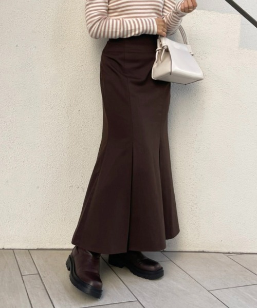 one after another NICE CLAUP（ワンアフターアナザーナイスクラップ）の「Sサイズあり　プリーツ切替えマーメイドスカート（スカート・レディース・ブラック/グレー/ブラウン/ブルー系その他/ピンク系その他・SMALL/MEDIUM）」の4枚目の写真