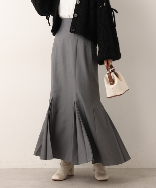 one after another NICE CLAUP（ワンアフターアナザーナイスクラップ）の「Sサイズあり　プリーツ切替えマーメイドスカート（スカート・レディース・ブラック/グレー/ブラウン/ブルー系その他/ピンク系その他・SMALL/MEDIUM）」の3枚目の写真