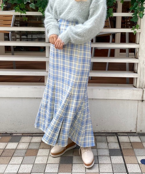 one after another NICE CLAUP（ワンアフターアナザーナイスクラップ）の「Sサイズあり　プリーツ切替えマーメイドスカート（スカート・レディース・ブラック/グレー/ブラウン/ブルー系その他/ピンク系その他・SMALL/MEDIUM）」の12枚目の写真