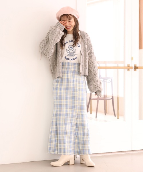 one after another NICE CLAUP（ワンアフターアナザーナイスクラップ）の「Sサイズあり　プリーツ切替えマーメイドスカート（スカート・レディース・ブラック/グレー/ブラウン/ブルー系その他/ピンク系その他・SMALL/MEDIUM）」の10枚目の写真