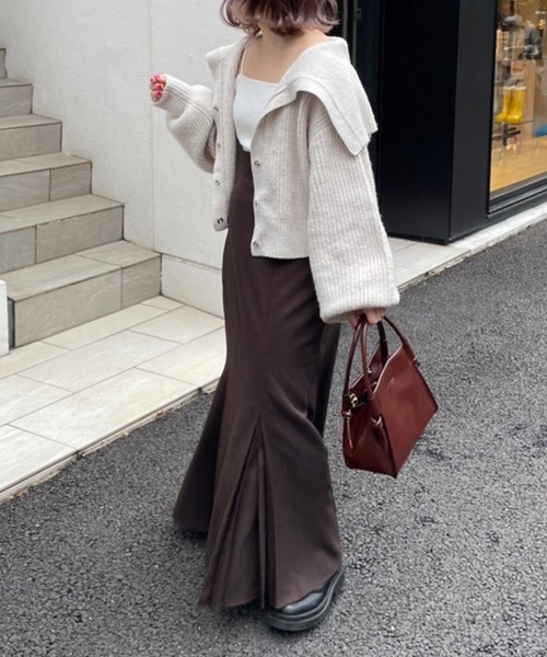 one after another NICE CLAUP（ワンアフターアナザーナイスクラップ）の「Sサイズあり　プリーツ切替えマーメイドスカート（スカート・レディース・ブラック/グレー/ブラウン/ブルー系その他/ピンク系その他・SMALL/MEDIUM）」の9枚目の写真