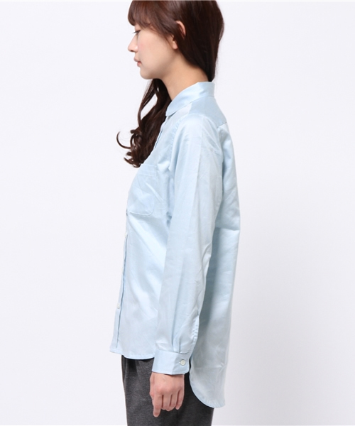 BEAMS BOY（ビームスボーイ）の「BEAMS BOY / サテン チビラウンド ロングテール シャツ（シャツ/ブラウス・レディース・ホワイト/サックスブルー・ONE SIZE）」の7枚目の写真