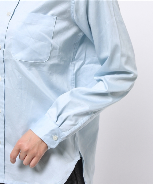 BEAMS BOY（ビームスボーイ）の「BEAMS BOY / サテン チビラウンド ロングテール シャツ（シャツ/ブラウス・レディース・ホワイト/サックスブルー・ONE SIZE）」の6枚目の写真