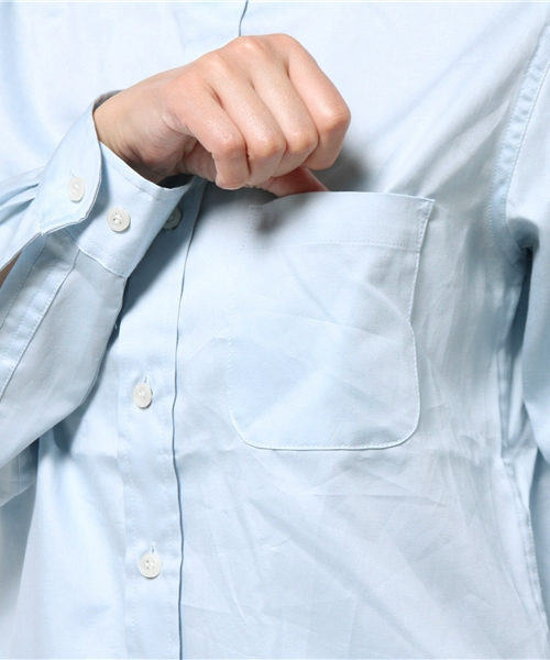 BEAMS BOY（ビームスボーイ）の「BEAMS BOY / サテン チビラウンド ロングテール シャツ（シャツ/ブラウス・レディース・ホワイト/サックスブルー・ONE SIZE）」の9枚目の写真