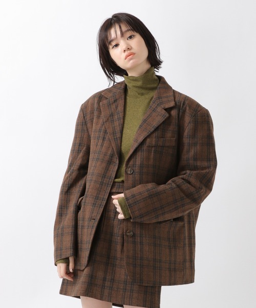 ALAND（エーランド）の「3.3Field Trip／CHECKライナージャケット　2259015（テーラードジャケット・レディース・ネイビー/ブラウン・FREE）」の3枚目の写真