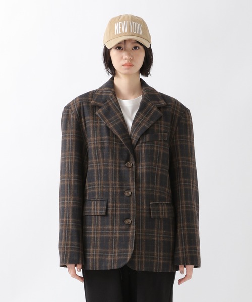 ALAND（エーランド）の「3.3Field Trip／CHECKライナージャケット　2259015（テーラードジャケット・レディース・ネイビー/ブラウン・FREE）」の8枚目の写真