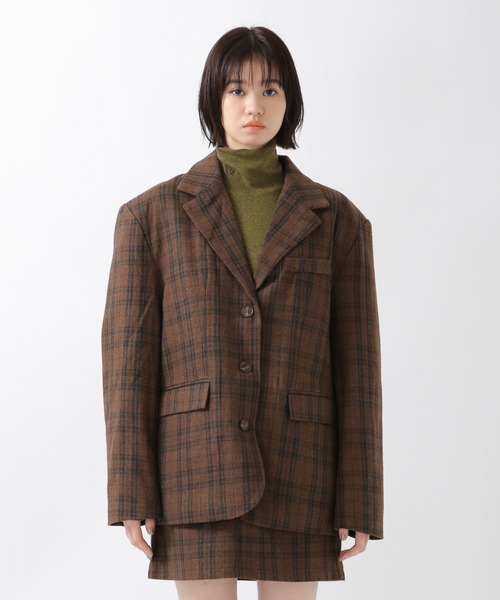 ALAND（エーランド）の「3.3Field Trip／CHECKライナージャケット　2259015（テーラードジャケット・レディース・ネイビー/ブラウン・FREE）」の16枚目の写真