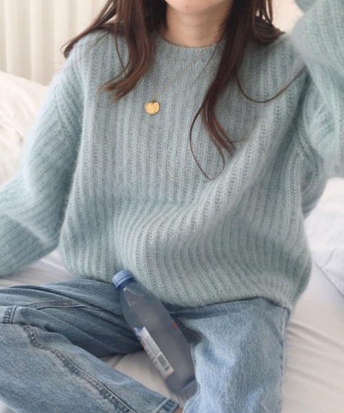 meJane(ミージェーン)の「ボリュームスリーブモヘアライクニットプルオーバー【ZOZOTOWN限定】(ニット/セーター・レディース・ライトブルー/ブラウン/マスタード・FREE)」の10枚目の写真