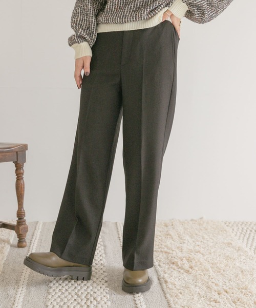 ITEMS URBANRESEARCH（アイテムズ アーバンリサーチ）の「ウールライクストレートパンツ（その他パンツ・レディース・ブラック/ブラウン/ベージュ・FREE）」の2枚目の写真