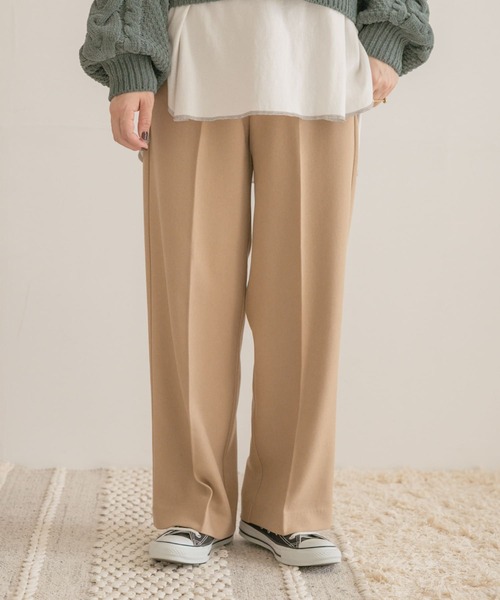 ITEMS URBANRESEARCH（アイテムズ アーバンリサーチ）の「ウールライクストレートパンツ（その他パンツ・レディース・ブラック/ブラウン/ベージュ・FREE）」の6枚目の写真