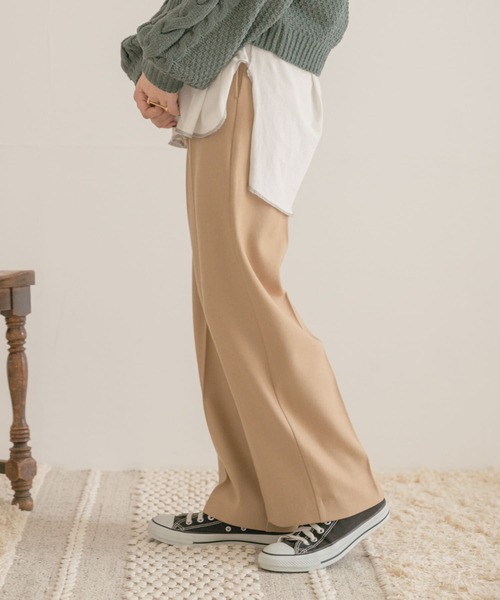 ITEMS URBANRESEARCH（アイテムズ アーバンリサーチ）の「ウールライクストレートパンツ（その他パンツ・レディース・ブラック/ブラウン/ベージュ・FREE）」の7枚目の写真