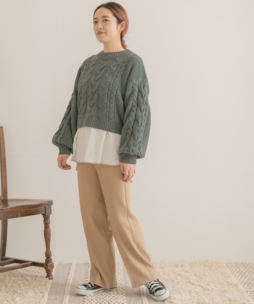 ITEMS URBANRESEARCH（アイテムズ アーバンリサーチ）の「ウールライクストレートパンツ（その他パンツ・レディース・ブラック/ブラウン/ベージュ・FREE）」の9枚目の写真