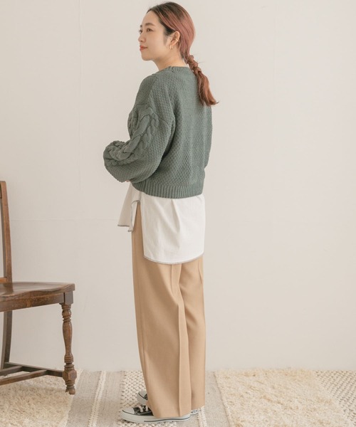ITEMS URBANRESEARCH（アイテムズ アーバンリサーチ）の「ウールライクストレートパンツ（その他パンツ・レディース・ブラック/ブラウン/ベージュ・FREE）」の10枚目の写真