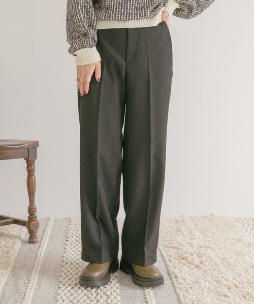 ITEMS URBANRESEARCH（アイテムズ アーバンリサーチ）の「ウールライクストレートパンツ（その他パンツ・レディース・ブラック/ブラウン/ベージュ・FREE）」の12枚目の写真
