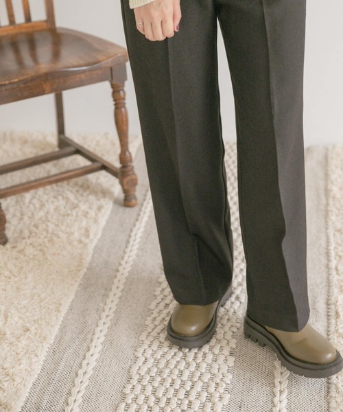 ITEMS URBANRESEARCH（アイテムズ アーバンリサーチ）の「ウールライクストレートパンツ（その他パンツ・レディース・ブラック/ブラウン/ベージュ・FREE）」の15枚目の写真