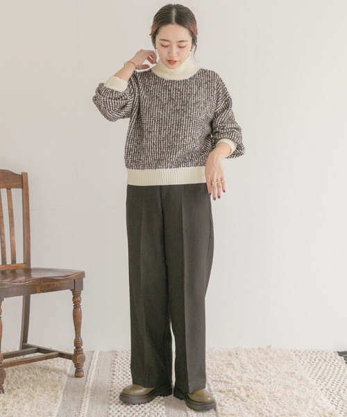 ITEMS URBANRESEARCH（アイテムズ アーバンリサーチ）の「ウールライクストレートパンツ（その他パンツ・レディース・ブラック/ブラウン/ベージュ・FREE）」の16枚目の写真