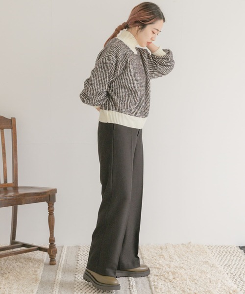 ITEMS URBANRESEARCH（アイテムズ アーバンリサーチ）の「ウールライクストレートパンツ（その他パンツ・レディース・ブラック/ブラウン/ベージュ・FREE）」の17枚目の写真