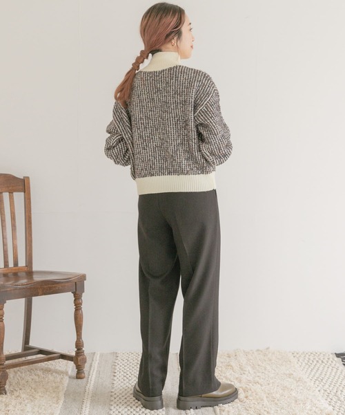 ITEMS URBANRESEARCH（アイテムズ アーバンリサーチ）の「ウールライクストレートパンツ（その他パンツ・レディース・ブラック/ブラウン/ベージュ・FREE）」の18枚目の写真