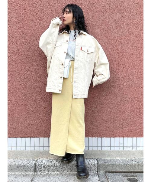 Ungrid（アングリッド）の「スリットニットフィットスカート（スカート・レディース・アイボリー/チャコールグレー/イエロー・FREE）」の16枚目の写真