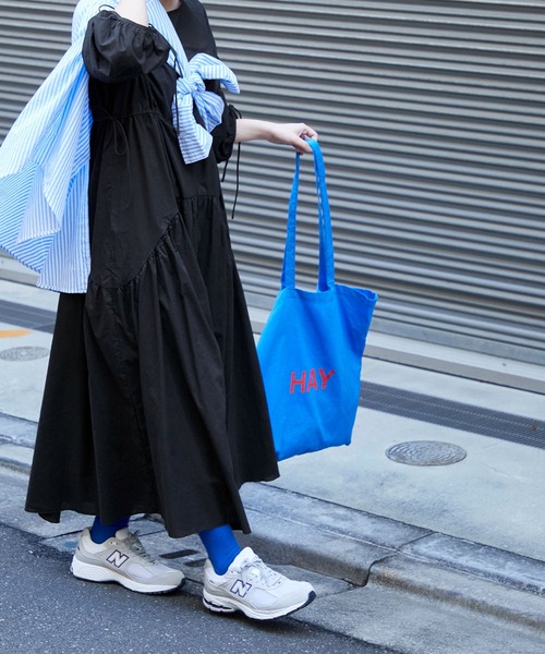 ドロストシャーリングボリュームスリーブワンピース