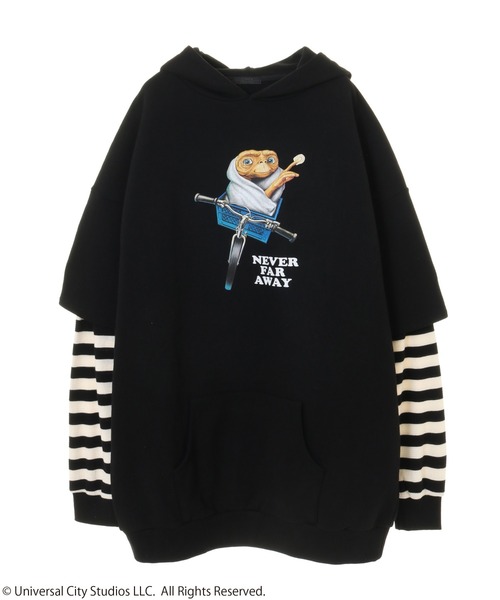 Candy Stripper（キャンディストリッパー）の「//E.T.×Candy Stripper//E.T.LAYERED（パーカー・レディース・ブラック/レッド/アイボリー・2）」の19枚目の写真