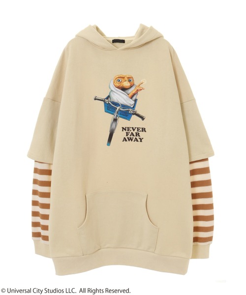 Candy Stripper（キャンディストリッパー）の「//E.T.×Candy Stripper//E.T.LAYERED（パーカー・レディース・ブラック/レッド/アイボリー・2）」の15枚目の写真