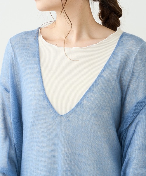 PUAL CE CIN（ピュアルセシン）の「モヘア混チュニック（ニット/セーター・レディース・ブラック/ブラウン/ブルー・FREE）」の4枚目の写真