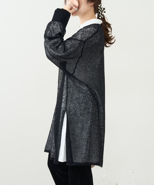 PUAL CE CIN（ピュアルセシン）の「モヘア混チュニック（ニット/セーター・レディース・ブラック/ブラウン/ブルー・FREE）」の8枚目の写真