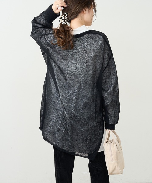 PUAL CE CIN（ピュアルセシン）の「モヘア混チュニック（ニット/セーター・レディース・ブラック/ブラウン/ブルー・FREE）」の15枚目の写真