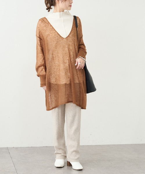 PUAL CE CIN（ピュアルセシン）の「モヘア混チュニック（ニット/セーター・レディース・ブラック/ブラウン/ブルー・FREE）」の13枚目の写真