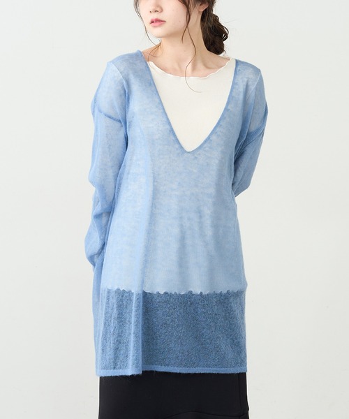 PUAL CE CIN（ピュアルセシン）の「モヘア混チュニック（ニット/セーター・レディース・ブラック/ブラウン/ブルー・FREE）」の11枚目の写真