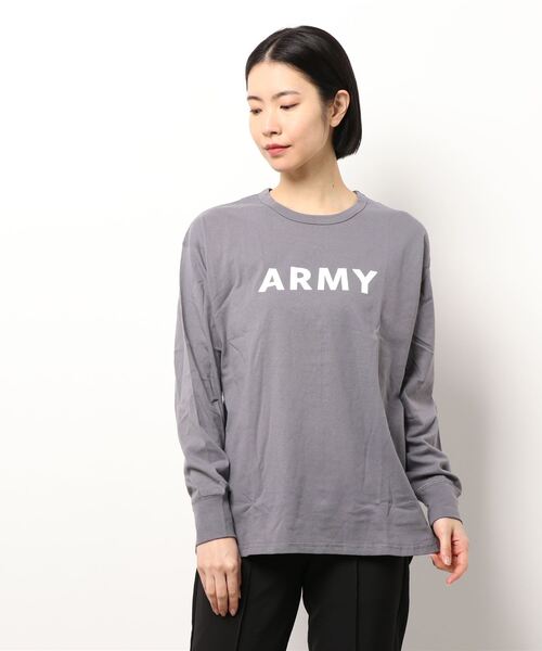 GENERATOR(ジェネレーター)の「GENERATOR ARMY L/S Tシャツ(Tシャツ/カットソー・レディース・チャコールグレー/ホワイト系その他2/カーキ・F)」の1枚目の写真