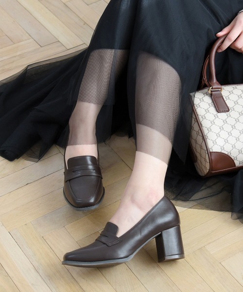 NOFALL（ノーフォール）の「ローファーヒールパンプス（ローファー・レディース・ブラック/ダークブラウン/ブラック系その他/ベージュ系その他・L/LL/S/M/3L/SS）」の3枚目の写真