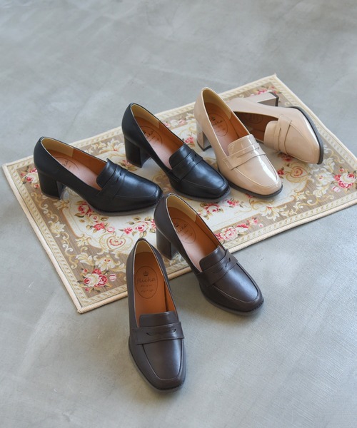 NOFALL（ノーフォール）の「ローファーヒールパンプス（ローファー・レディース・ブラック/ダークブラウン/ブラック系その他/ベージュ系その他・L/LL/S/M/3L/SS）」の5枚目の写真