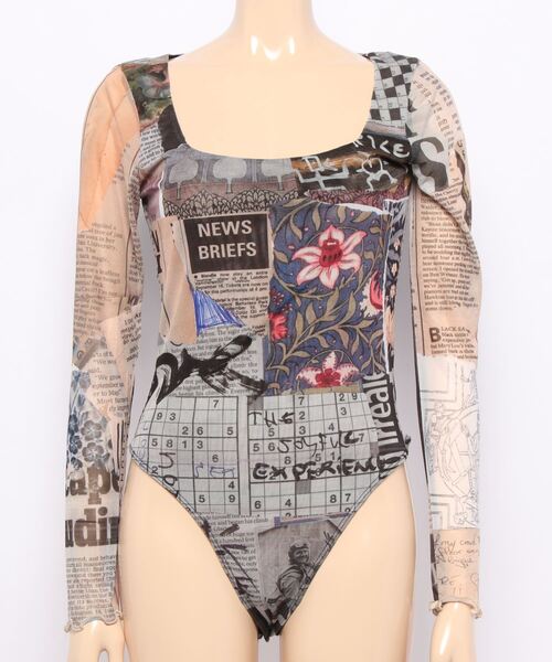 Desigual（デシグアル）の「ニュースペーパー チュールボディスーツ（その他トップス・レディース・ブラック・M/S/XL/XS/L）」の10枚目の写真