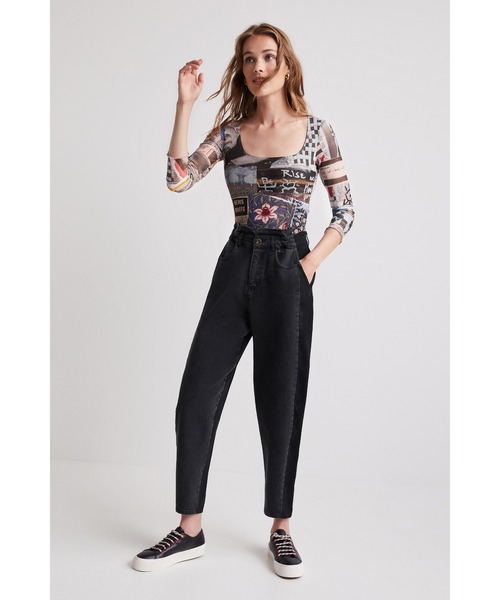 Desigual（デシグアル）の「ニュースペーパー チュールボディスーツ（その他トップス・レディース・ブラック・M/S/XL/XS/L）」の4枚目の写真