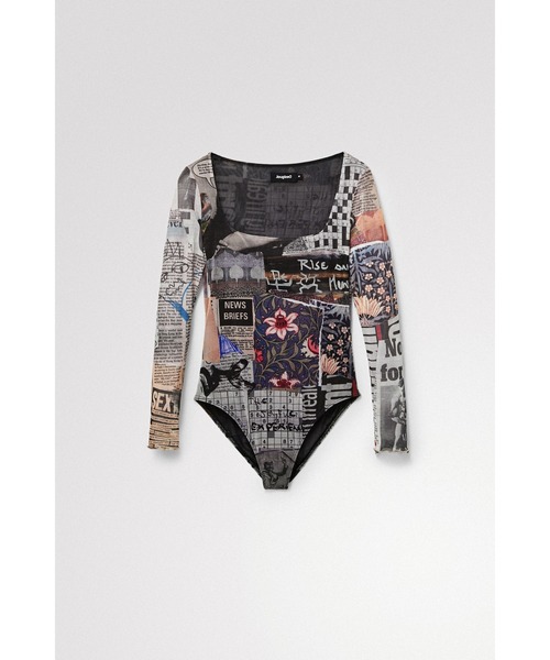 Desigual（デシグアル）の「ニュースペーパー チュールボディスーツ（その他トップス・レディース・ブラック・M/S/XL/XS/L）」の9枚目の写真