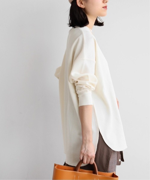 JOURNAL STANDARD relume（ジャーナルスタンダード　レリューム）の「TCワッフルオーバーサイズロングスリーブTシャツ◆（Tシャツ/カットソー・レディース・ナチュラル/ベージュ系その他/グレー・FREE）」の6枚目の写真