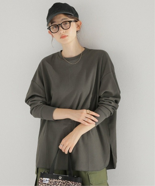 JOURNAL STANDARD relume（ジャーナルスタンダード　レリューム）の「TCワッフルオーバーサイズロングスリーブTシャツ◆（Tシャツ/カットソー・レディース・ナチュラル/ベージュ系その他/グレー・FREE）」の14枚目の写真