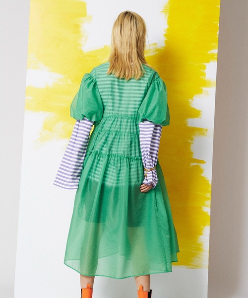 MAISON SPECIAL（メゾンスペシャル）の「2WAYシアーティアードワンピース【MAISON SPECIAL/メゾンスペシャル】（ワンピース・レディース・ブラック/グリーン/ゼブラ・FREE）」の10枚目の写真